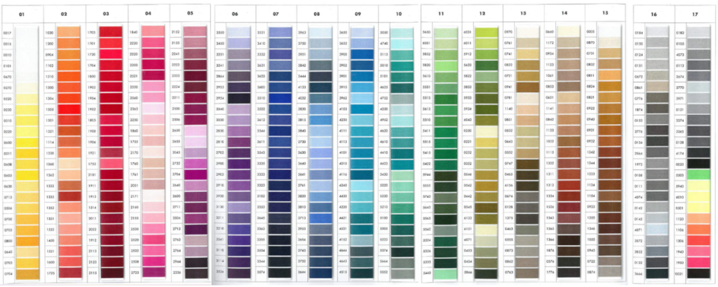 Embroidery Thread Chart