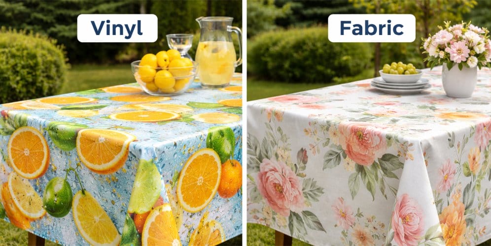 Vinyl vs Fabric Tablecloth Printing in Vancouver