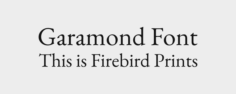 garamond font preview