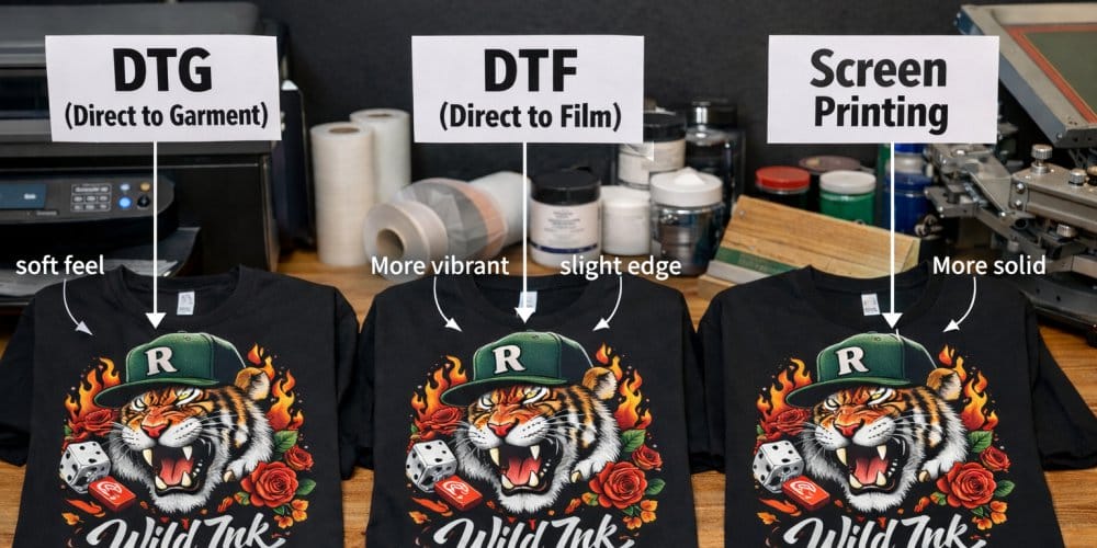DTG vs DTF vs Screen Printing Vancouver