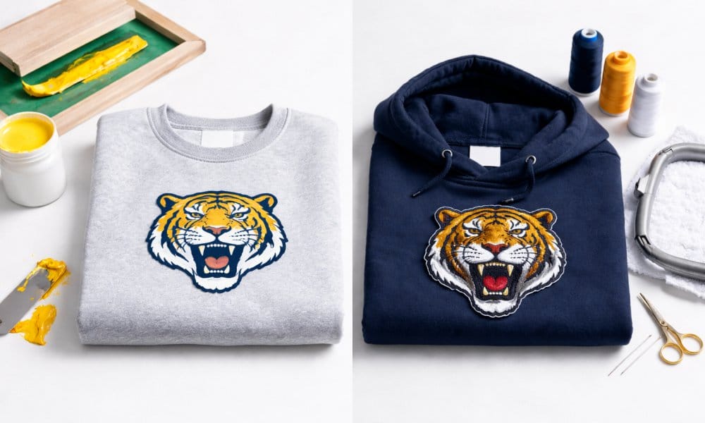 embroidery vs screen printing for hoodies