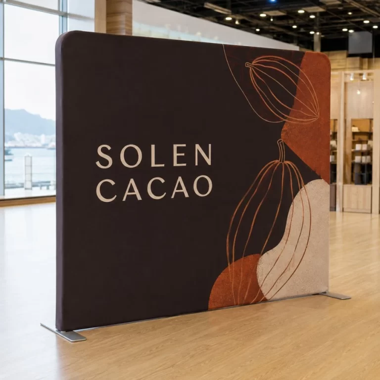 Straight tension fabric display for a specialty food expo in Vancouver