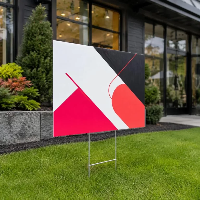 Custom corrugated plastic lawn sign with H-stake in Vancouver