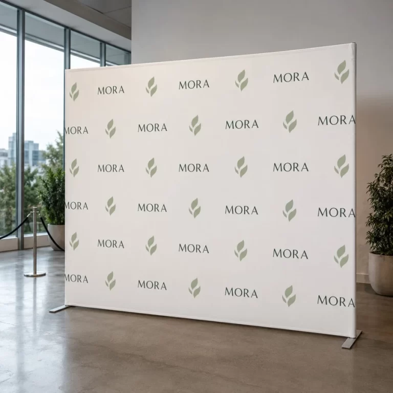 Custom fabric step and repeat backdrop for a Vancouver event
