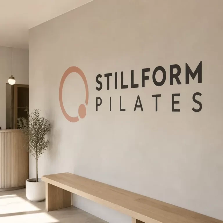 Custom large wall vinyl sticker for a Pilates studio in Vancouver
