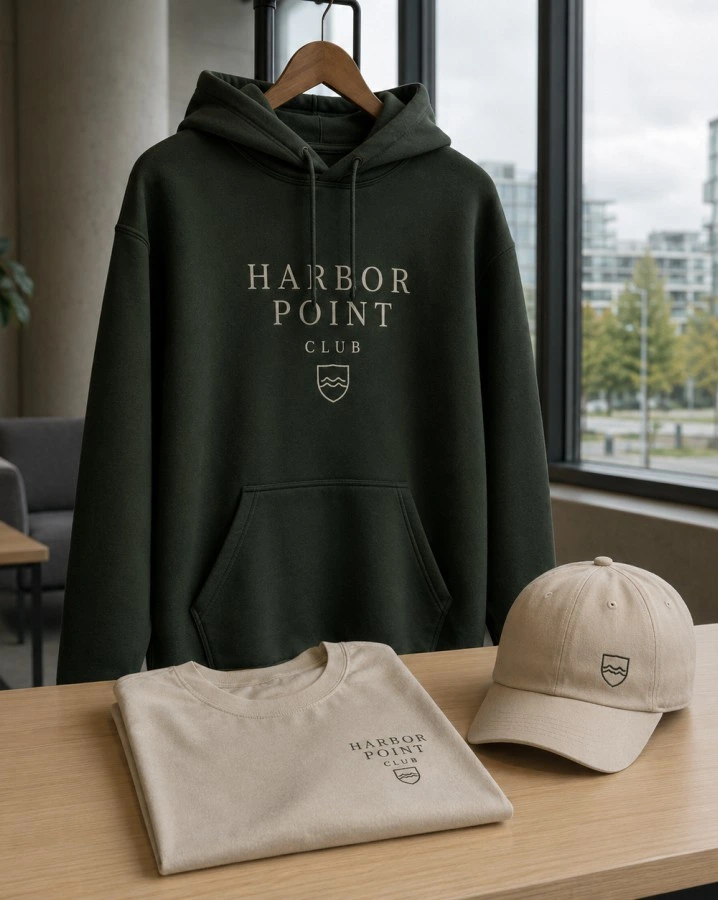Custom hoodie, T-shirt and embroidered cap for a Vancouver school student club
