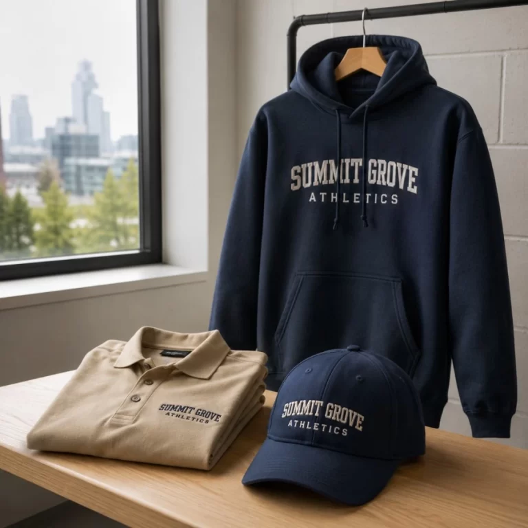 Custom team hoodie, polo shirt and embroidered cap for a Vancouver athletics organization