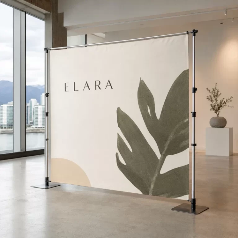 Minimal expandable display kit for a botanical brand in Vancouver