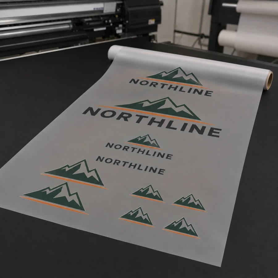 Custom NORTHLINE DTF gang sheet ready to press in Vancouver